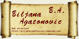 Biljana Agatonović vizit kartica